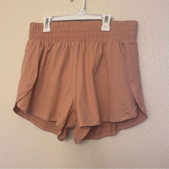 Talulah pink butter soft High-Rise Elastic Waist pull on  lined running shorts L - Picture 1 of 8